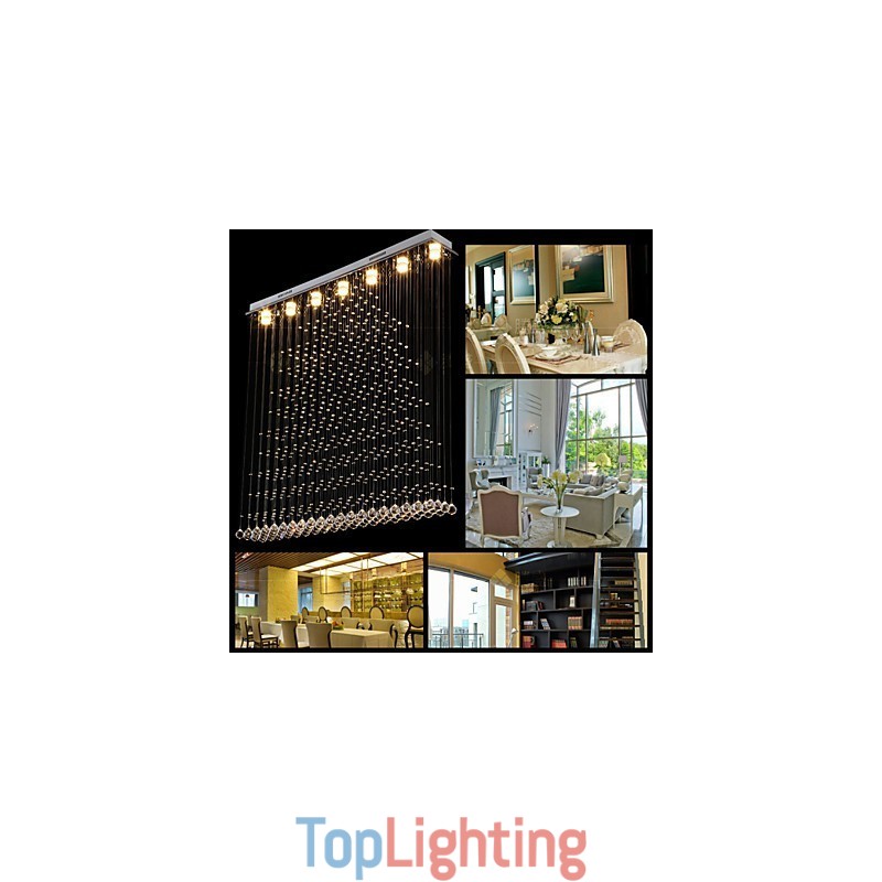 K9 Crystal Pendant Lamp Hanging Wire Chandelier Lighting Ceiling Light Indoor Café