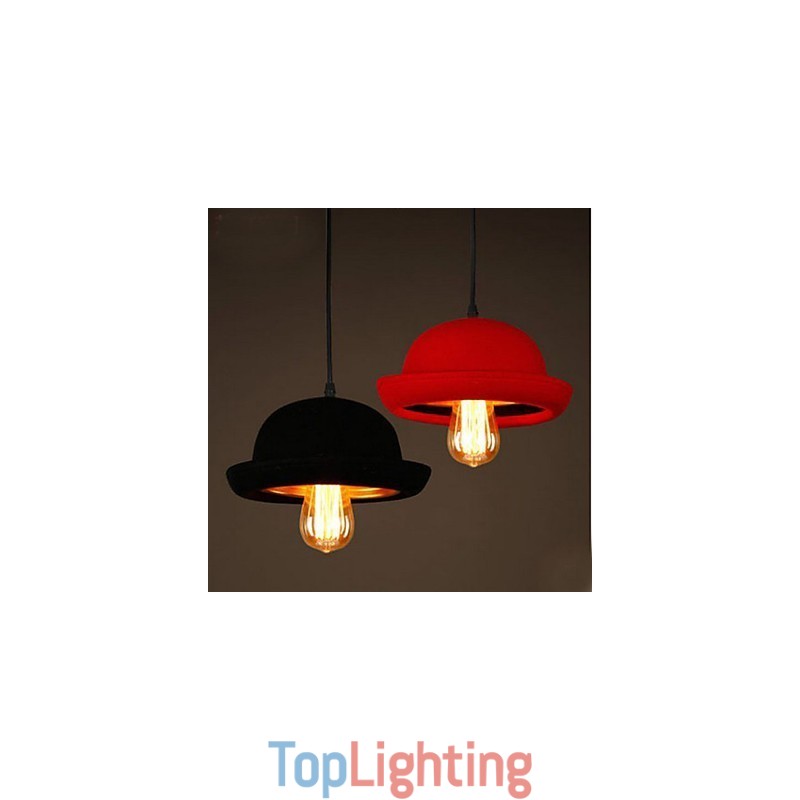 Hat Pendant Cafe Design Black Chandelier