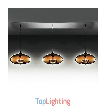 3 Light Modern Glass Pendant Light in Brown Bubble Design 3 Light Modern Glass Pendant Light in Brown Bubble Design