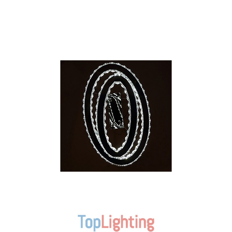 Modern Crystal Pendant Light with Oval Double Ring for
