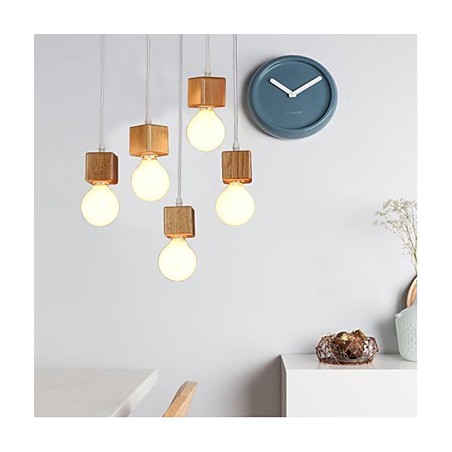 Nordic Solid Wood Square Lamp Holder Sitting Droplight Lamp Light Nordic Solid Wood Square Lamp Holder Sitting Droplight Lamp Light