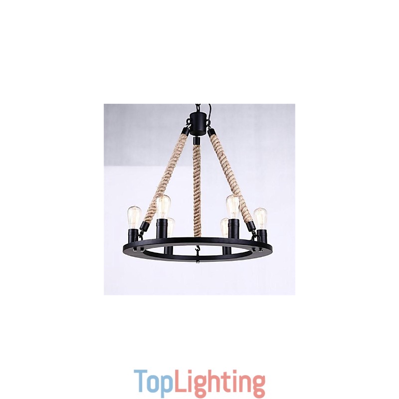 Pendant Light 6 Lights Country Style Wrought Iron