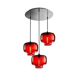 Modern Glass Pendant Light with 3 Lights in Transparent Bottle Design