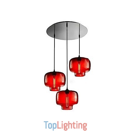 Modern Glass Pendant Light with 3 Lights in Transparent Bottle Design Modern Glass Pendant Light with 3 Lights in Transparent Bottle Design