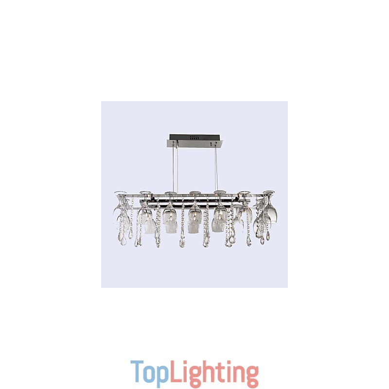 Modern Contemporary Traditional Classic Crystal Chrome Metal Pendant Light