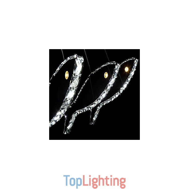 Modern Contemporary Crystal Metal Pendant Light