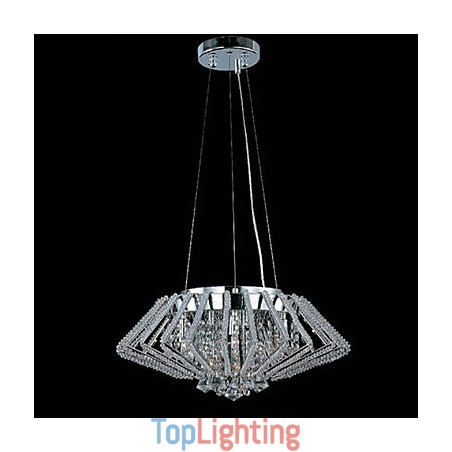 Diamond Shaped Stainless Steel Crystal Pendant Light with 9 Lights Diamond Shaped Stainless Steel Crystal Pendant Light with 9 Lights
