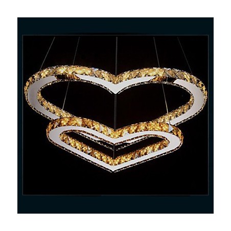 Pendant Lighting Chandelier Light Transparent OR Amber K9 Crystal Double Heart shaped Ceiling Lamps Lights Pendant Lighting Chandelier Light Transparent OR Amber K9 Crystal Double Heart shaped Ceiling Lamps Lights