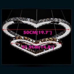 Pendant Lighting Chandelier Light Transparent OR Amber K9 Crystal Double Heart shaped Ceiling Lamps Lights