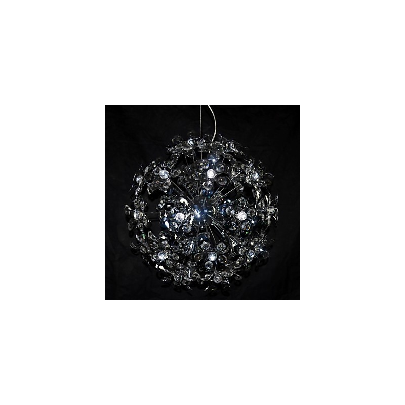 Modern Contemporary Chrome Crystal Pendant Light