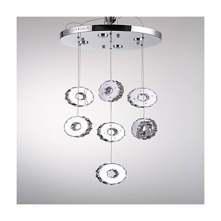 Modern High Grade Seven Ring 7 Lights Stainless Steel Crystal Chandelier Modern High Grade Seven Ring 7 Lights Stainless Steel Crystal Chandelier