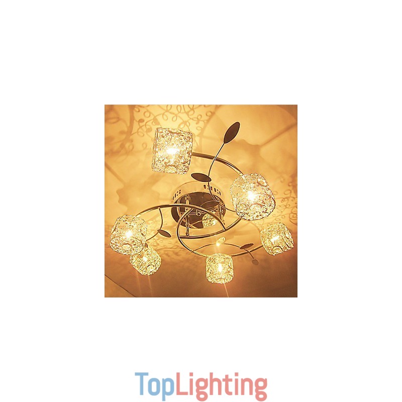 Modern Contemporary Crystal Electroplated Flush Mount