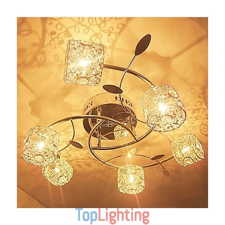 Modern Contemporary Crystal Electroplated Flush Mount Modern Contemporary Crystal Electroplated Flush Mount