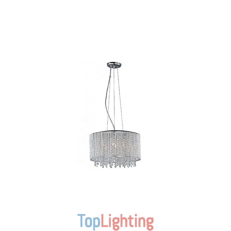 Crystal Pendant Light with 7 Lights in Cylinder Shape