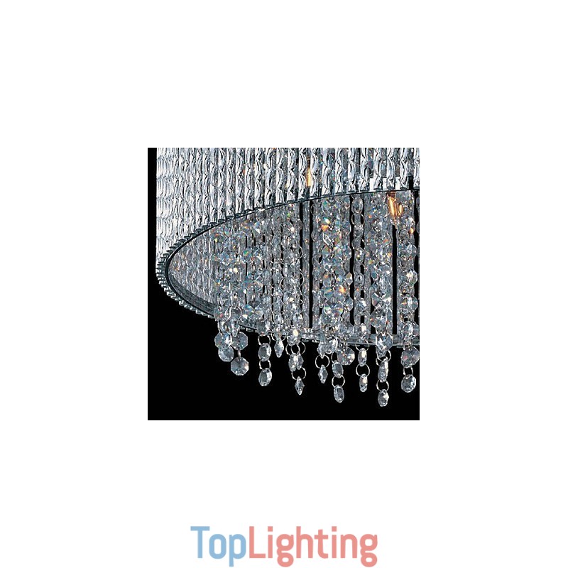 Crystal Pendant Light with 7 Lights in Cylinder Shape