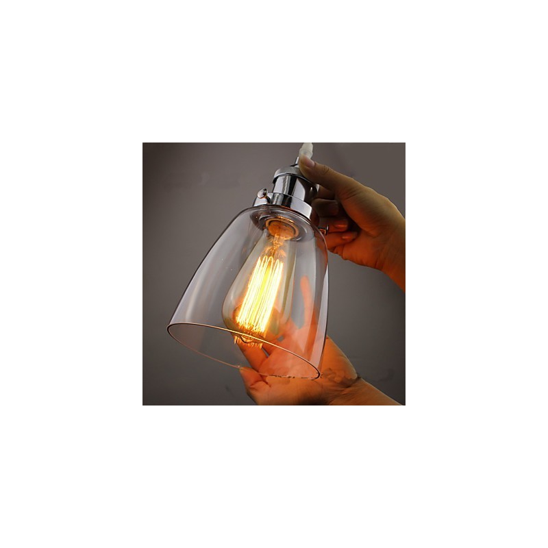 Modern Chrome Glass Vintage Industrial Retro Fitting Edison Pendant Light Cafe Porch Light
