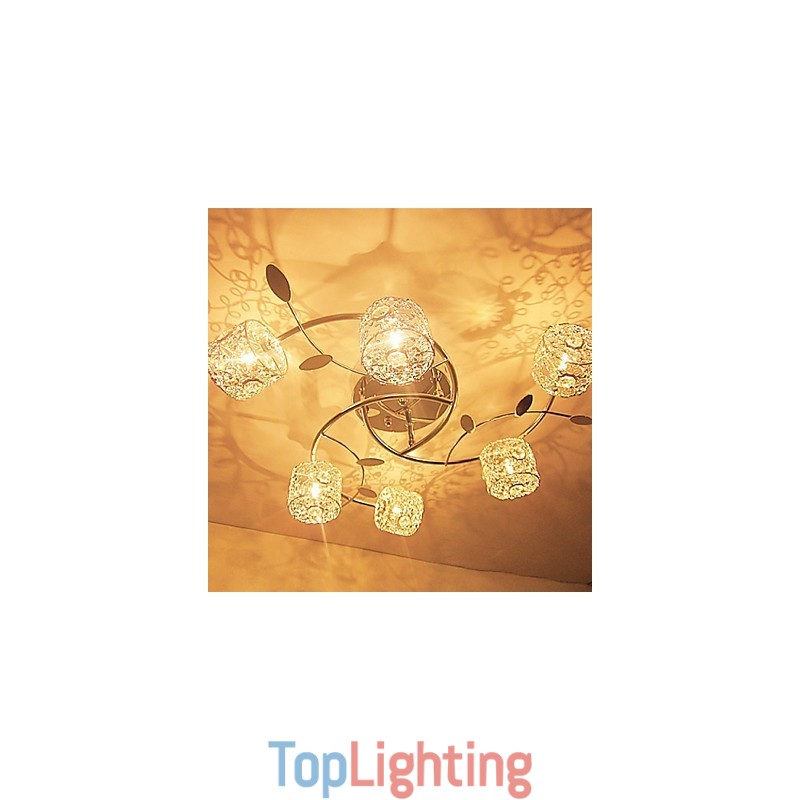 Modern Contemporary Crystal Electroplated Flush Mount