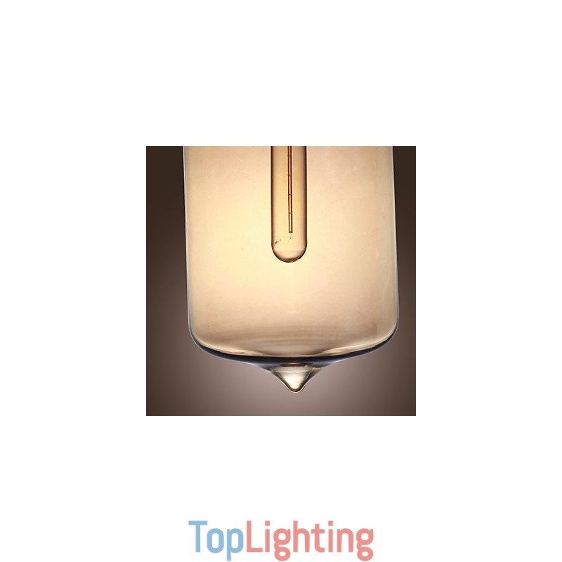Modern Glass Pendant Light with 2 Lights in Transparent Bottle Design