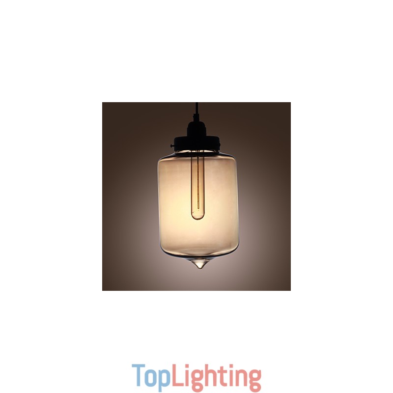 Modern Glass Pendant Light with 2 Lights in Transparent Bottle Design