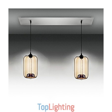 Modern Transparent Glass Pendant Light with 2 Lights in Bubble Design Modern Transparent Glass Pendant Light with 2 Lights in Bubble Design