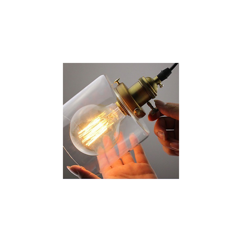 Glass Brass Retro Vintage Industrial ART Cafe Garage Pendant Light