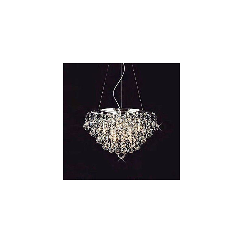 Crystal Drop Pendant Light with 8 Lights in Round Shape