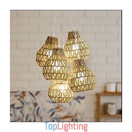 Cage Rope Creative RETRO Art 5 Head Chandelier Cage Rope Creative RETRO Art 5 Head Chandelier