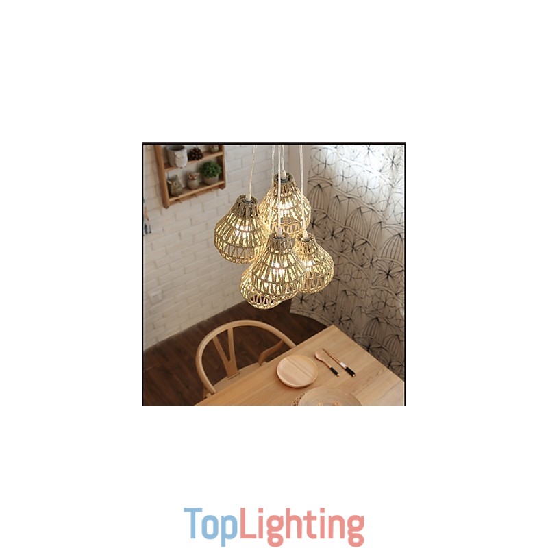 Cage Rope Creative RETRO Art 5 Head Chandelier