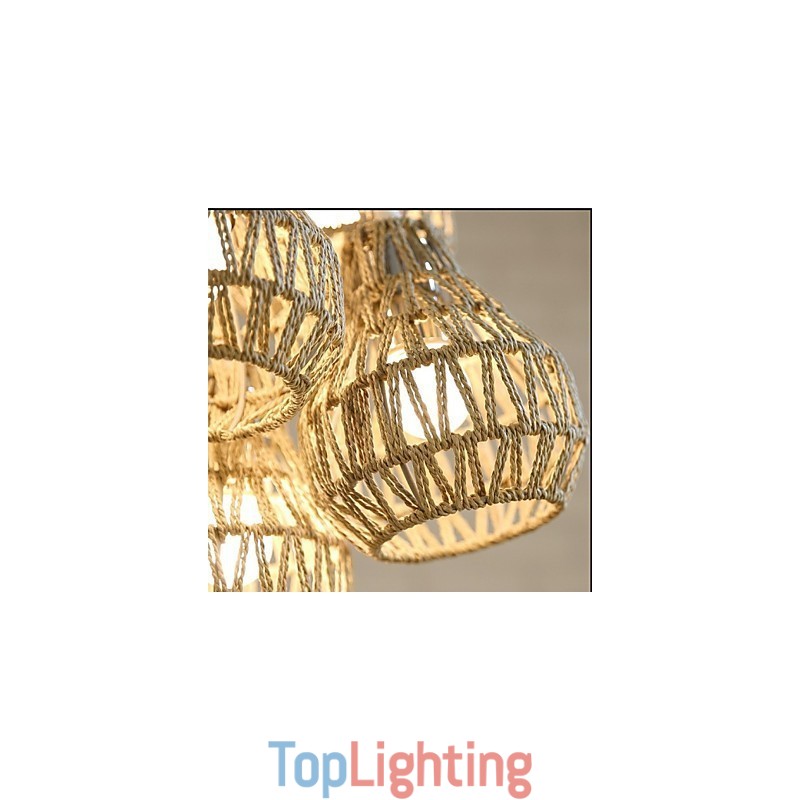 Cage Rope Creative RETRO Art 5 Head Chandelier