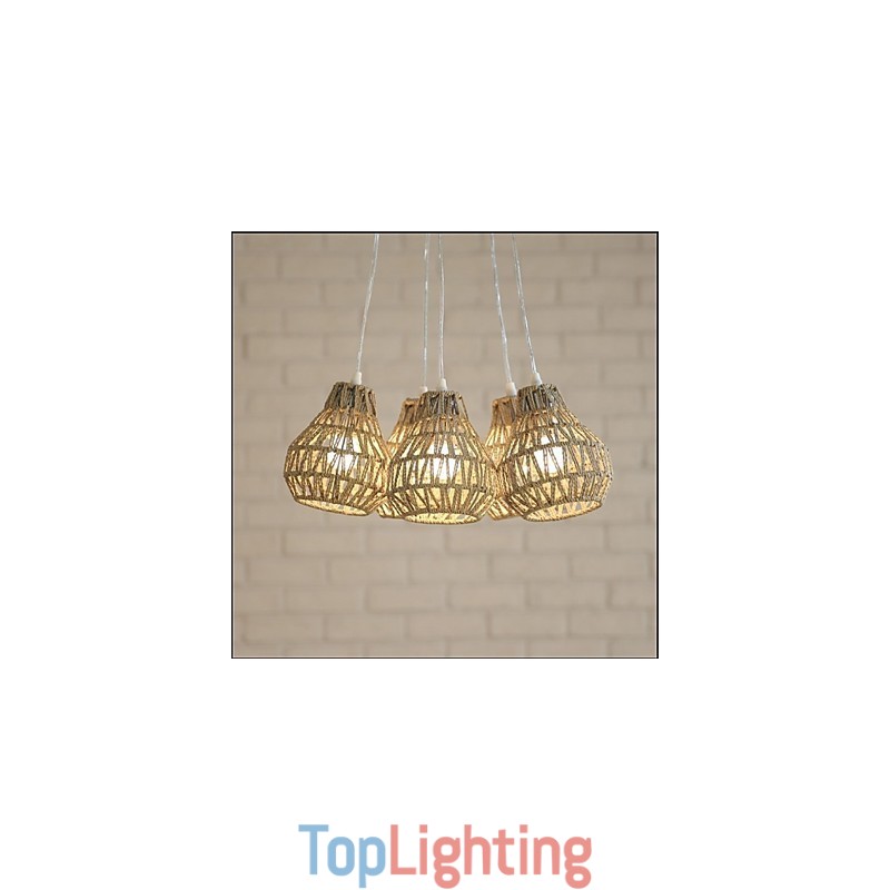 Cage Rope Creative RETRO Art 5 Head Chandelier