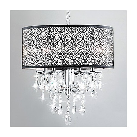 Modern 4 Light Pendant Light with Crystal Drops Modern 4 Light Pendant Light with Crystal Drops