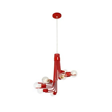 North American Style Modern Characteristic 8 Light Pendant In Red North American Style Modern Characteristic 8 Light Pendant In Red