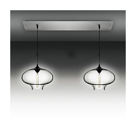 2 Light Modern Glass Pendant Light in Black Bubble Design 2 Light Modern Glass Pendant Light in Black Bubble Design
