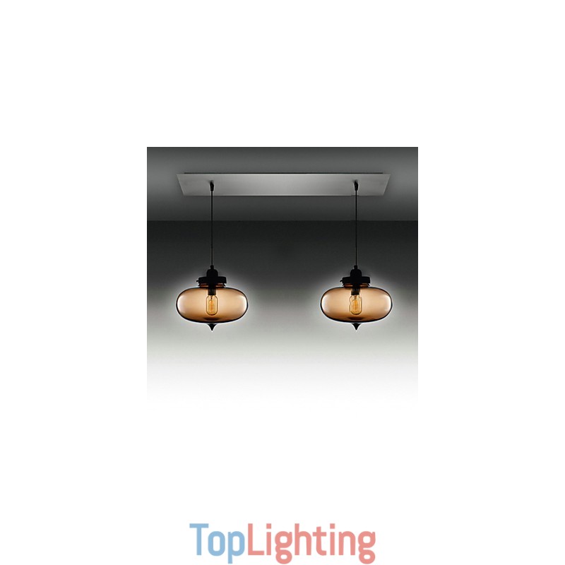 Modern Transparent Glass Pendant Light with 2 Lights in Bubble Design
