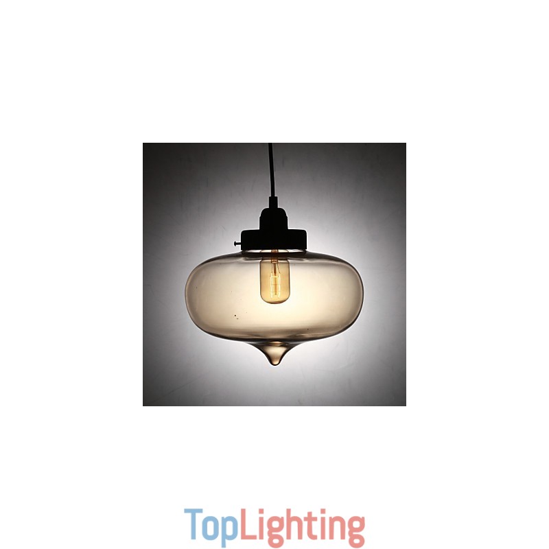 Modern Transparent Glass Pendant Light with 2 Lights in Bubble Design
