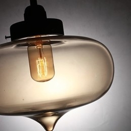 Modern Transparent Glass Pendant Light with 2 Lights in Bubble Design