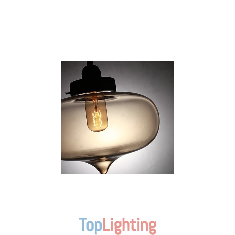 Modern Transparent Glass Pendant Light with 2 Lights in Bubble Design