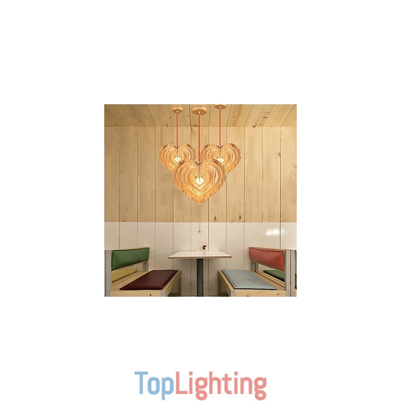 Chandelier Mini Style Lantern Wood Bamboo