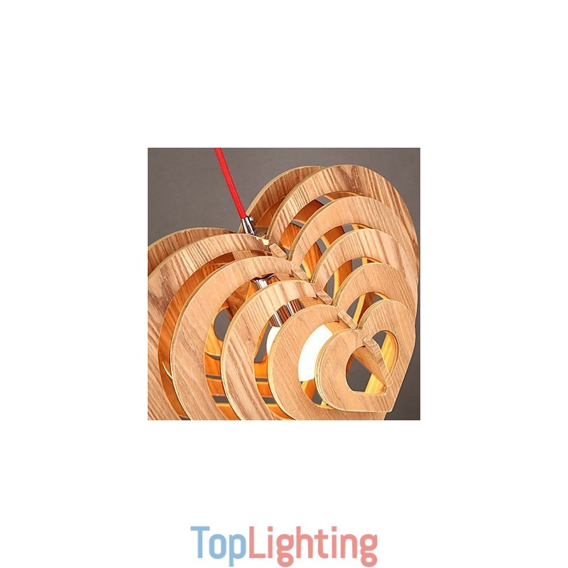 Chandelier Mini Style Lantern Wood Bamboo