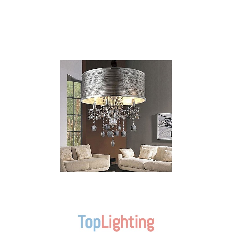 Modern Contemporary Crystal Metal Pendant Light