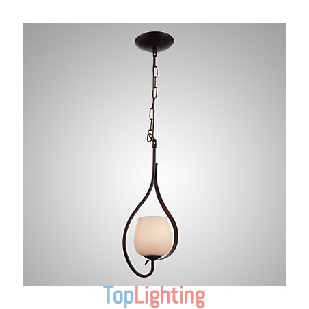 Iron Painting Pendant Light with Glass Shade Classic Lighting Lamp 1 Head Iron Painting Pendant Light with Glass Shade Classic Lighting Lamp 1 Head