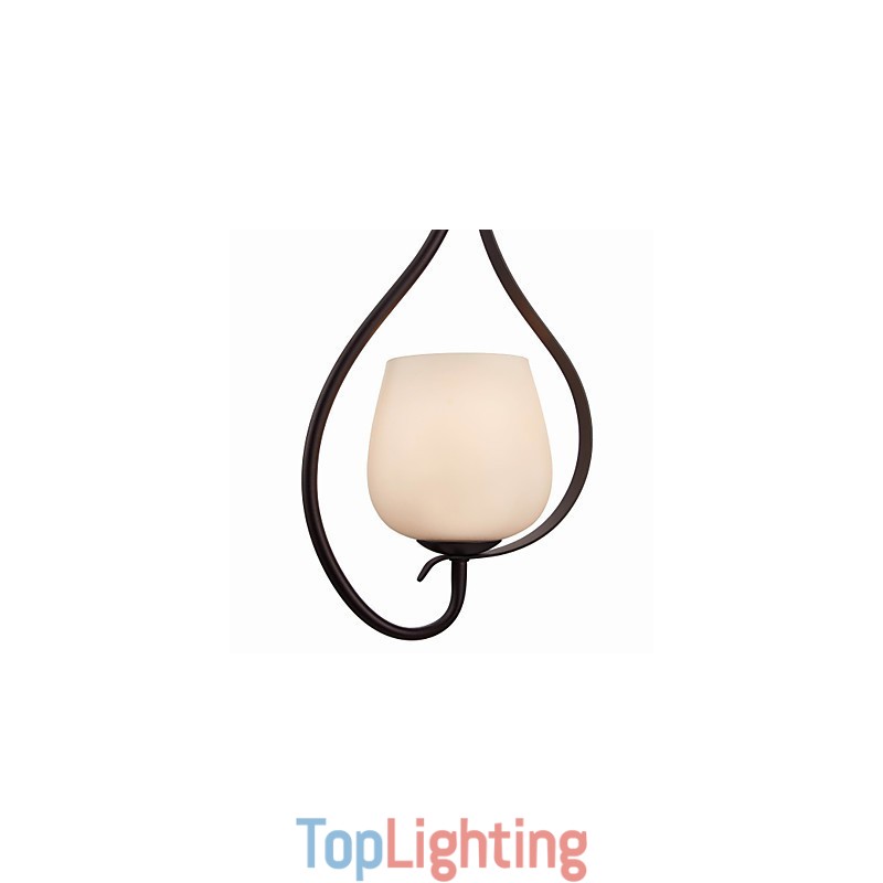 Iron Painting Pendant Light with Glass Shade Classic Lighting Lamp 1 Head