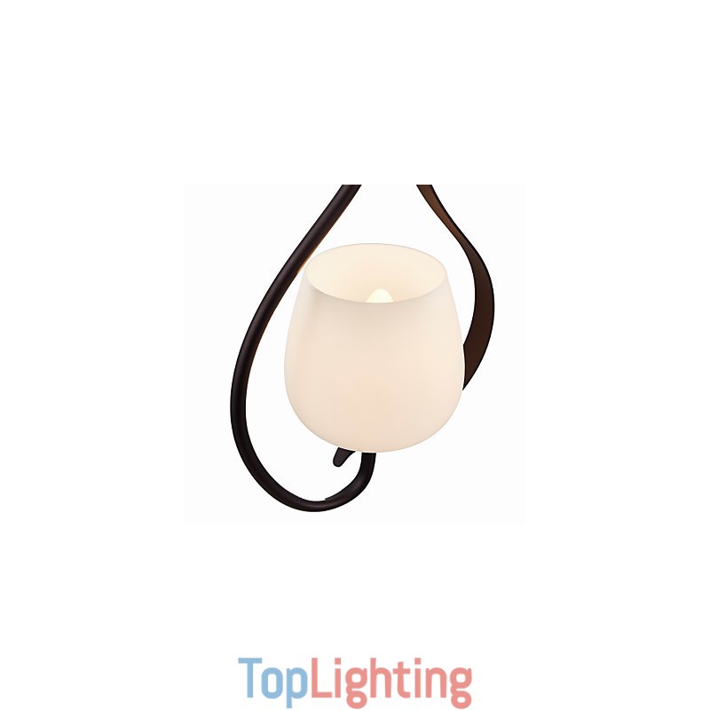 Iron Painting Pendant Light with Glass Shade Classic Lighting Lamp 1 Head