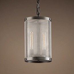 2 light Pendent Light with Transparent Shade