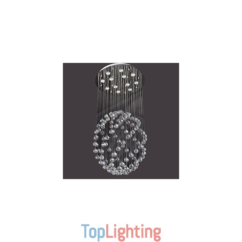 Modern Contemporary Crystal Chrome Metal Flush Mount