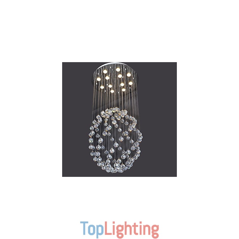 Modern Contemporary Crystal Chrome Metal Flush Mount
