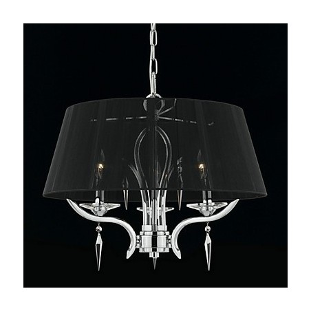 Elegant Crystal Chandelier with 3 Lights in Black Shade Elegant Crystal Chandelier with 3 Lights in Black Shade