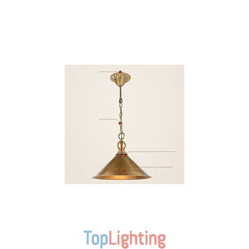 Pure Brass Pendant Light Mini Style Traditional Classic Metal