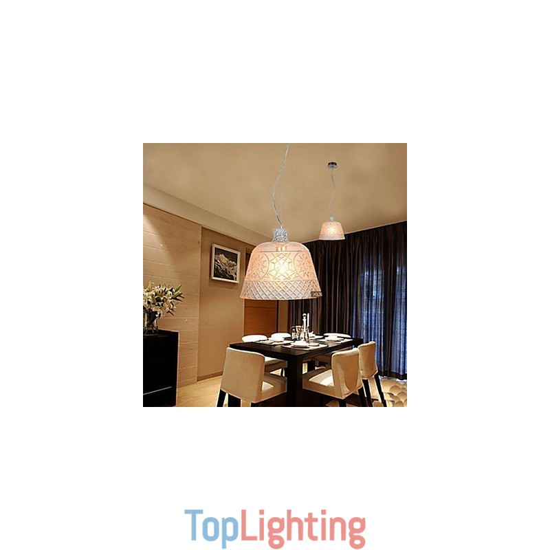 The Chandelier With Decorative Art Glass Carving Pendant
