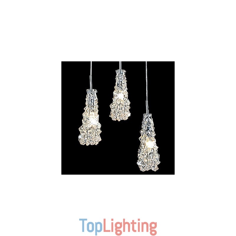Tradition Classic Transparent glass 3 Light Chandelier